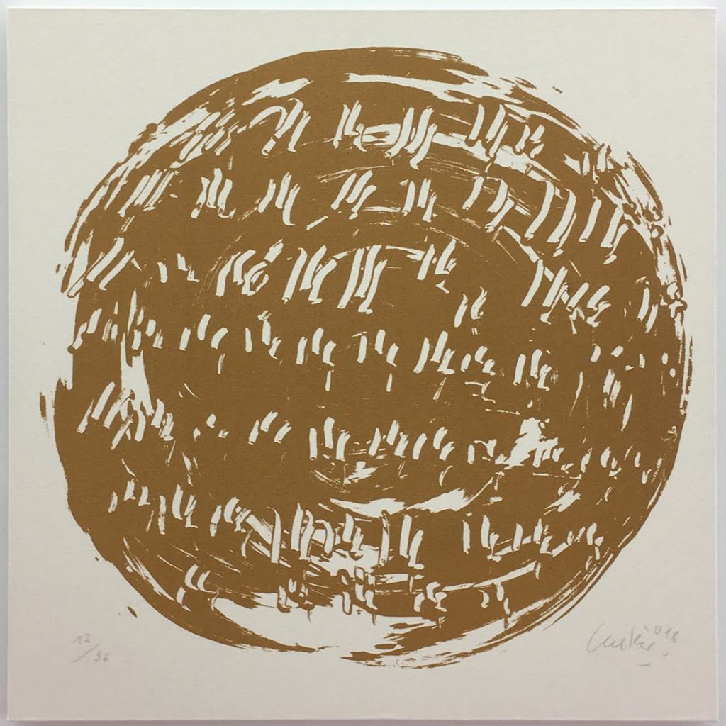 Günther Uecker Terragrafiedruck, Ouroboros Nr. 12, 2018