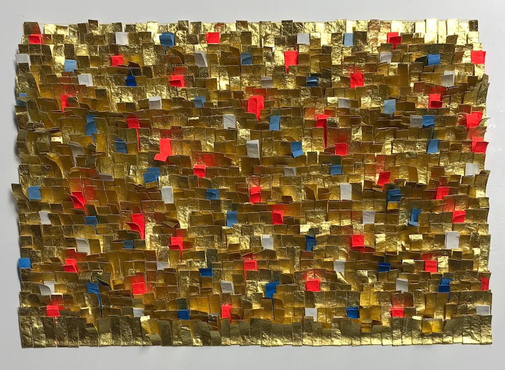 Frieda Martha Papierarbeit, Spiel mit Gold und Farbe, 2017
